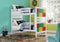 Beds Twin Over Twin Bunk Beds - 80" X 43" X 65" White & Multi-Color Twin Over Twin Playground Bunk Bed HomeRoots