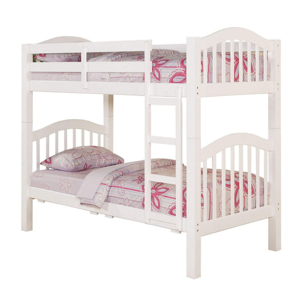 Beds Twin Over Twin Bunk Beds - 80" X 43" X 69" White Pine Wood Twin Over Twin Bunk Bed HomeRoots