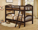 Beds Twin Over Twin Bunk Beds - 81'.25" X 42'.5" X 62'.5" Brown Solid and Manufactured Wood Twin/Twin Arched Wood Bunk Bed HomeRoots