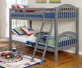 Beds Twin Over Twin Bunk Beds - 81'.25" X 42'.5" X 62'.5" Grey Solid and Manufactured Wood Twin/Twin Arched Wood Bunk Bed HomeRoots