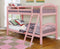 Beds Twin Over Twin Bunk Beds - 81'.25" X 42'.5" X 62'.5" Pink Solid and Manufactured Wood Twin/Twin Arched Wood Bunk Bed HomeRoots