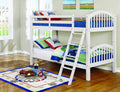 Beds Twin Over Twin Bunk Beds - 81'.25" X 42'.5" X 62'.5" White Solid and Manufactured Wood Twin/Twin Arched Wood Bunk Bed HomeRoots