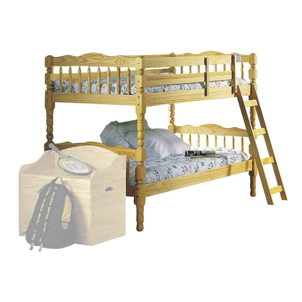 Beds Twin Over Twin Bunk Beds - 81" X 43" X 60" Twin Over Twin Natural Pine Wood Bunk Bed HomeRoots