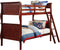 Beds Twin Over Twin Bunk Beds - 84" X 41" X 69" Cherry Pine Wood Twin Over Twin Bunk Bed HomeRoots