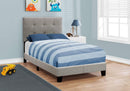 Beds Twin Size Bed Frame - 45.75" Solid Wood, MDF, Foam, and Linen Twin Size Bed HomeRoots