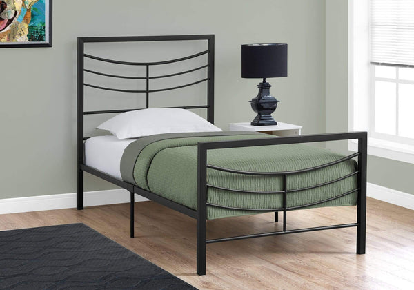 Beds Twin Size Bed Frame - 47.75" Black Metal Frame Twin Size Bed HomeRoots