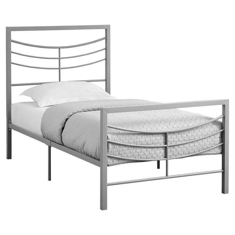 Beds Twin Size Bed Frame - 47.75" Silver Metal Frame Twin Size Bed HomeRoots