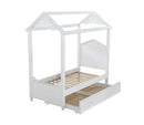 Beds Twin Size Bed Frame - 60" X 82" X 85" White Wood Twin Bed HomeRoots