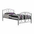 Beds Twin Size Bed Frame - 78" x 41" x 37" Silver, Metal - Twin Size Bed HomeRoots