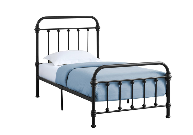 Beds Twin Size Bed Frame - 80'.5" x 42'.5" x 47'.75" Black, Metal - Twin Size Bed HomeRoots