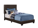 Beds Twin Size Bed Frame - 81" x 43" x 45'.75" Brown, Foam, Solid Wood, Leather-Look - Twin Size Bed HomeRoots