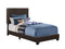 Beds Twin Size Bed Frame - 81" x 43" x 45'.75" Brown, Foam, Solid Wood, Leather-Look - Twin Size Bed HomeRoots