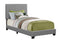 Beds Twin Size Bed Frame - 81" x 43" x 45'.75" Grey, Foam, Solid Wood, Leather-Look - Twin Size Bed HomeRoots