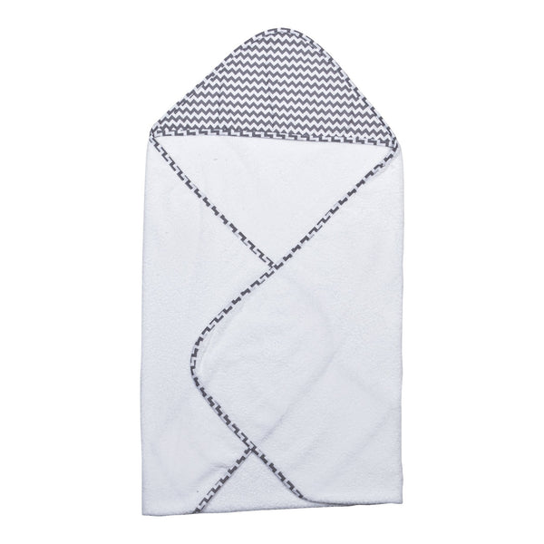Bedtime Gray Chevron Deluxe Hooded Towel-GRAY BED-JadeMoghul Inc.