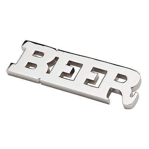 "Beer" Opener with Magnets - Silver (Pack of 1)-Personalized Gifts For Men-JadeMoghul Inc.