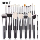 BEILI Black Makeup brushes set Professional Natural goat hair brushes Foundation Powder Contour Eyeshadow make up brushes AExp