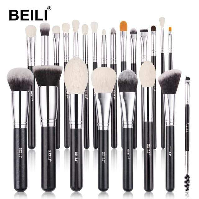 BEILI Black Makeup brushes set Professional Natural goat hair brushes Foundation Powder Contour Eyeshadow make up brushes AExp