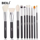 BEILI Black Makeup brushes set Professional Natural goat hair brushes Foundation Powder Contour Eyeshadow make up brushes AExp