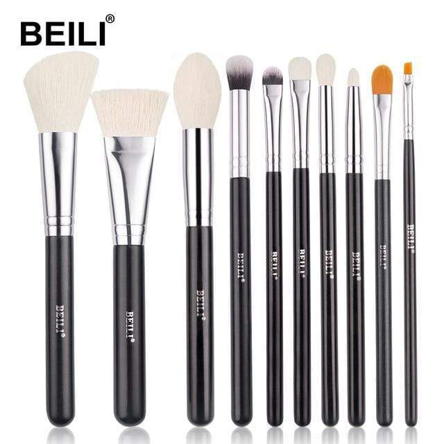 BEILI Black Makeup brushes set Professional Natural goat hair brushes Foundation Powder Contour Eyeshadow make up brushes AExp