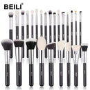 BEILI Black Makeup brushes set Professional Natural goat hair brushes Foundation Powder Contour Eyeshadow make up brushes AExp