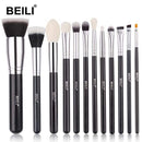 BEILI Black Makeup brushes set Professional Natural goat hair brushes Foundation Powder Contour Eyeshadow make up brushes AExp