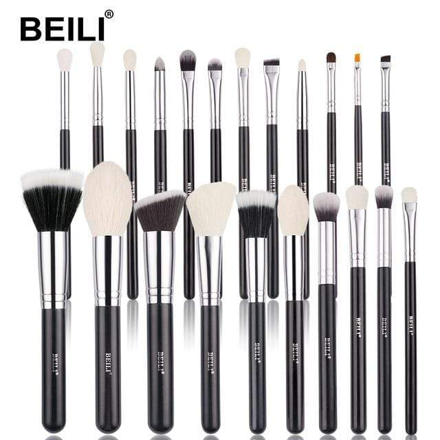BEILI Black Makeup brushes set Professional Natural goat hair brushes Foundation Powder Contour Eyeshadow make up brushes AExp