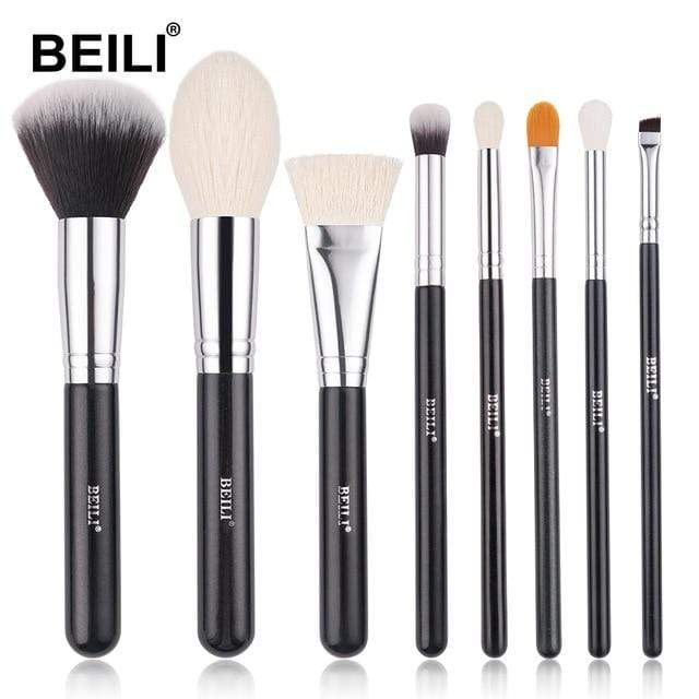 BEILI Black Makeup brushes set Professional Natural goat hair brushes Foundation Powder Contour Eyeshadow make up brushes AExp