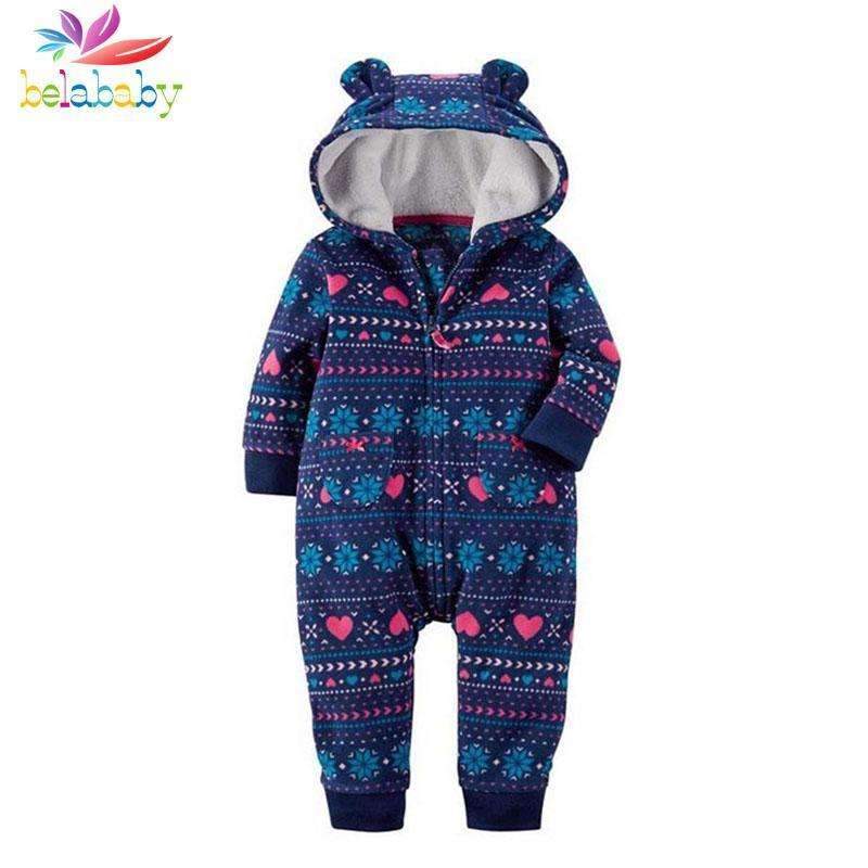 Belababy 2017 NEW Baby Rompers Winter Thick Warm Baby boy Clothing Long Sleeve Hooded Jumpsuit Kids Newborn Outwear for 6-24M-d-9M-JadeMoghul Inc.