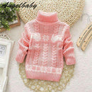 Belababy Girls Sweater Rabbit Easter Autumn 2017 New Baby Girl Sweater Baby Long Sleeve Turtleneck Winter Sweaters For Girls-Pink-2T-JadeMoghul Inc.