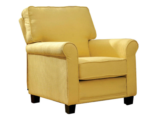 Belem Transitional Single Chair With Yellow Flax Fabric-Living Room Furniture Sets-Yellow-Wood Linen like fabric-JadeMoghul Inc.