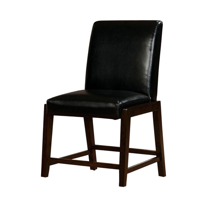 Belinda II Transitional Counter Height Chair, Dark Cherry-Armchairs and Accent Chairs-Espresso-Leatherette Solid Wood Wood Veneer & Others-JadeMoghul Inc.