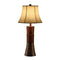 Bell Shade Table Lamp With Tall Base Stand Brown set of 2-Table & Desk Lamp-Brown-Polyresin-JadeMoghul Inc.