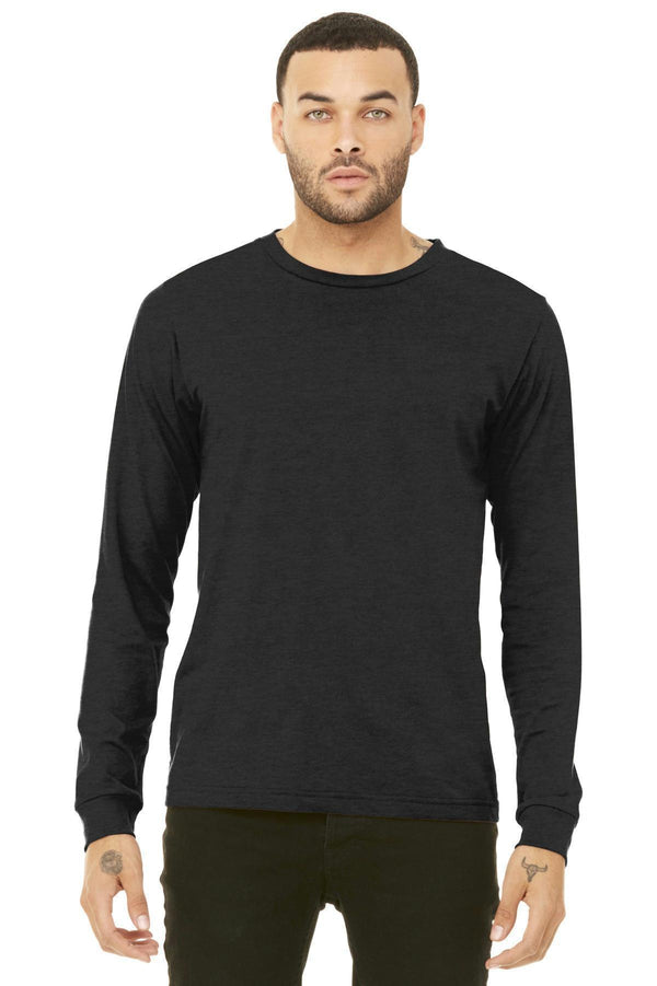 BELLA+CANVAS Unisex Jersey Long Sleeve Tee. BC3501-T-shirts-Black Heather-2XL-JadeMoghul Inc.