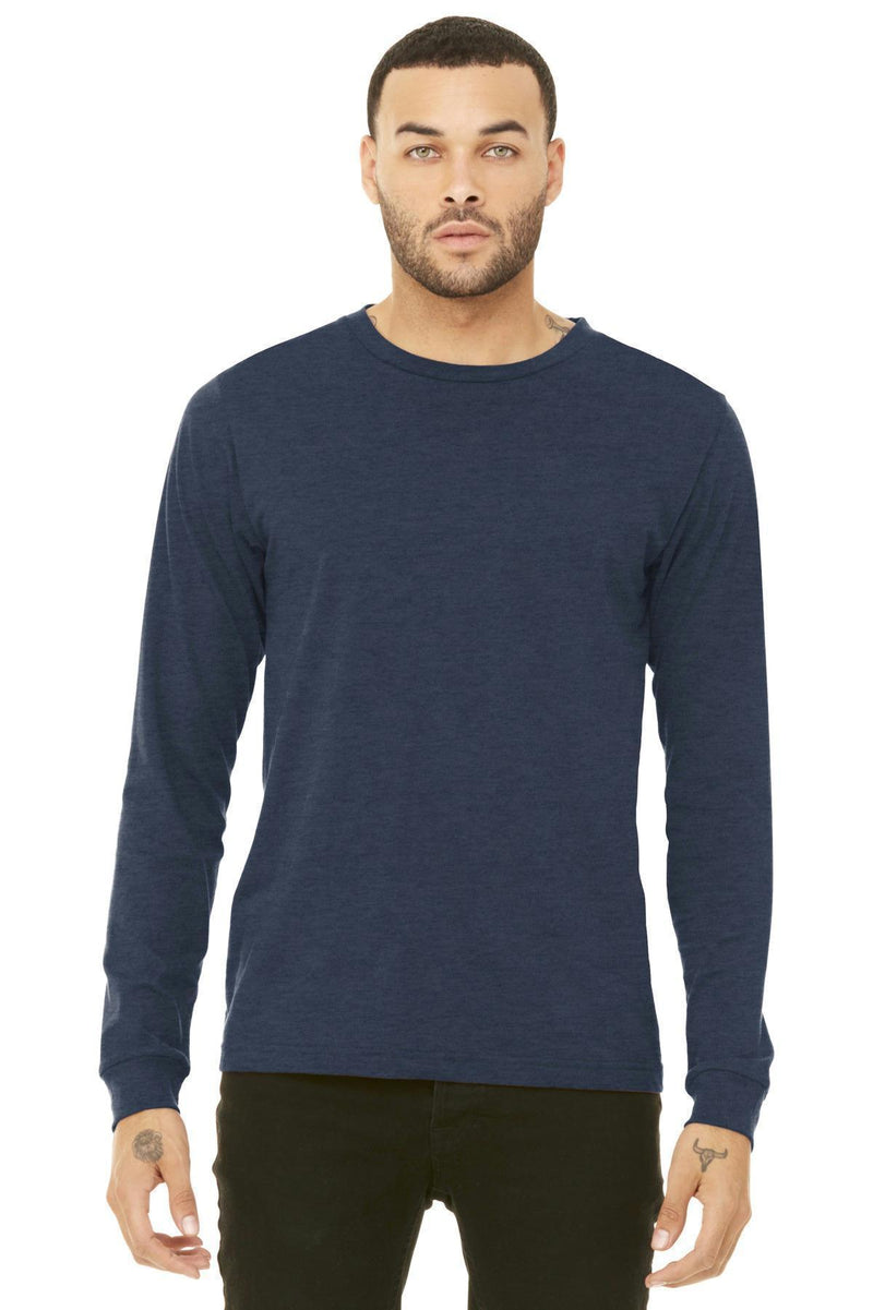 BELLA+CANVAS Unisex Jersey Long Sleeve Tee. BC3501-T-shirts-Heather Navy-2XL-JadeMoghul Inc.