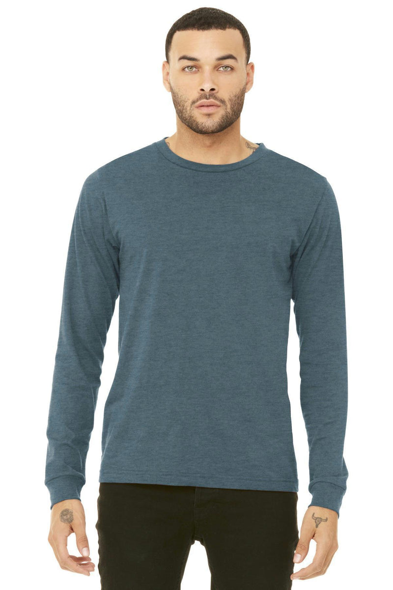 BELLA+CANVAS Unisex Jersey Long Sleeve Tee. BC3501-T-shirts-Heather Slate-XL-JadeMoghul Inc.