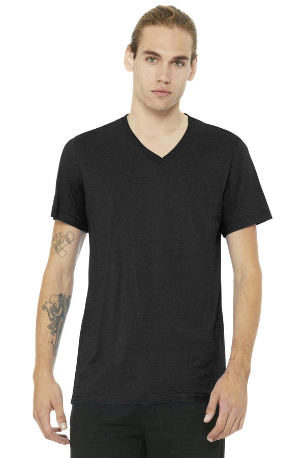 BELLA+CANVAS Unisex Jersey Short Sleeve V-Neck Tee. BC3005-T-shirts-Black Heather-2XL-JadeMoghul Inc.