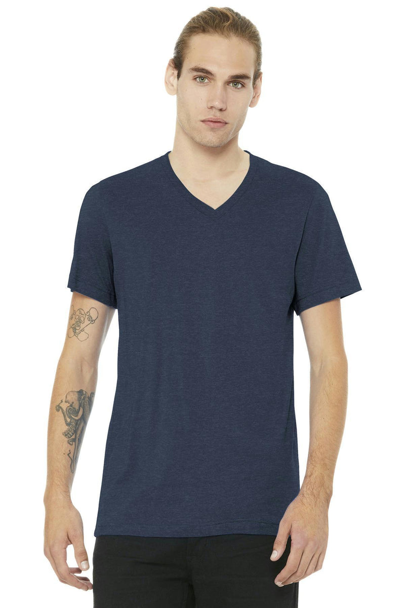 BELLA+CANVAS Unisex Jersey Short Sleeve V-Neck Tee. BC3005-T-shirts-Heather Navy-3XL-JadeMoghul Inc.