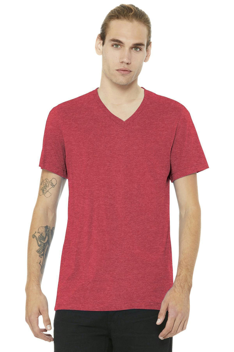 BELLA+CANVAS Unisex Jersey Short Sleeve V-Neck Tee. BC3005-T-shirts-Heather Red-2XL-JadeMoghul Inc.