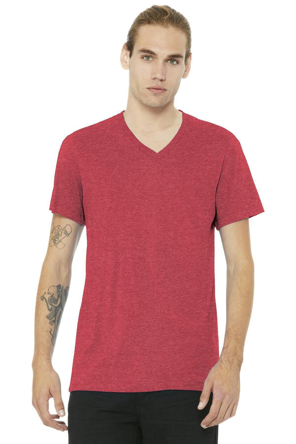 BELLA+CANVAS Unisex Jersey Short Sleeve V-Neck Tee. BC3005-T-shirts-Heather Red-XL-JadeMoghul Inc.