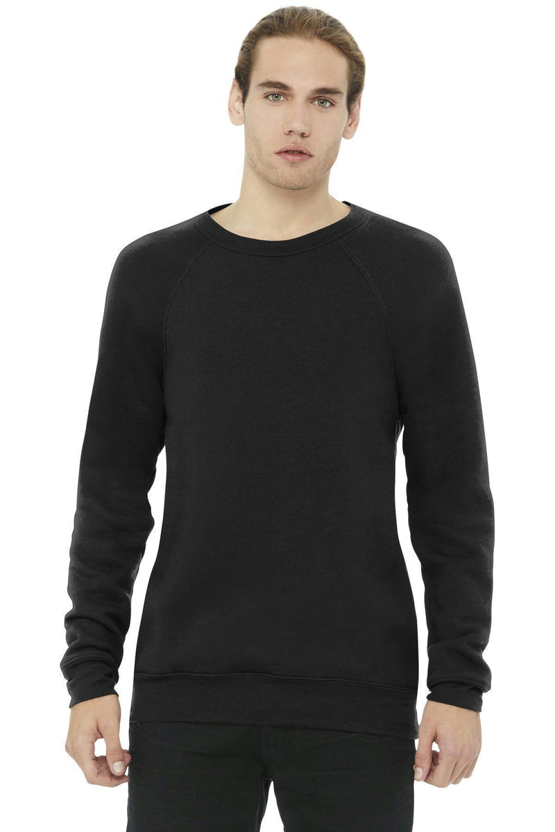 BELLA+CANVAS Unisex Sponge Fleece Raglan Sweatshirt. BC3901-Sweatshirts/fleece-Black (Poly-Cotton)-S-JadeMoghul Inc.