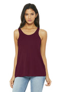 BELLA+CANVAS Women's Flowy Racerback Tank. BC8800-Ladies-Maroon-M-JadeMoghul Inc.