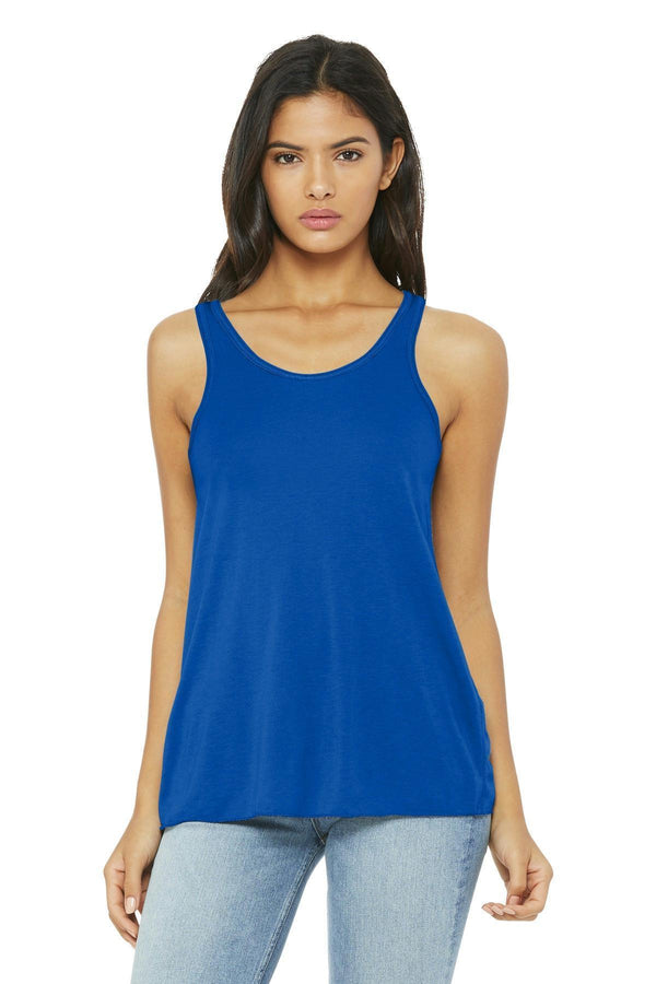 BELLA+CANVAS Women's Flowy Racerback Tank. BC8800-Ladies-True Royal-XS-JadeMoghul Inc.