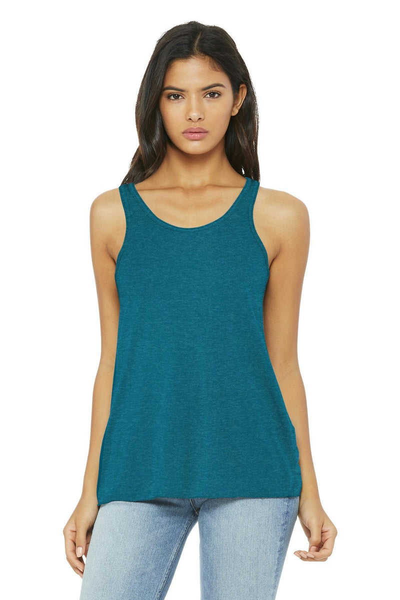 BELLA+CANVAS Women's Flowy Racerback Tank. BC8800-T-shirts-Heather Deep Teal-M-JadeMoghul Inc.