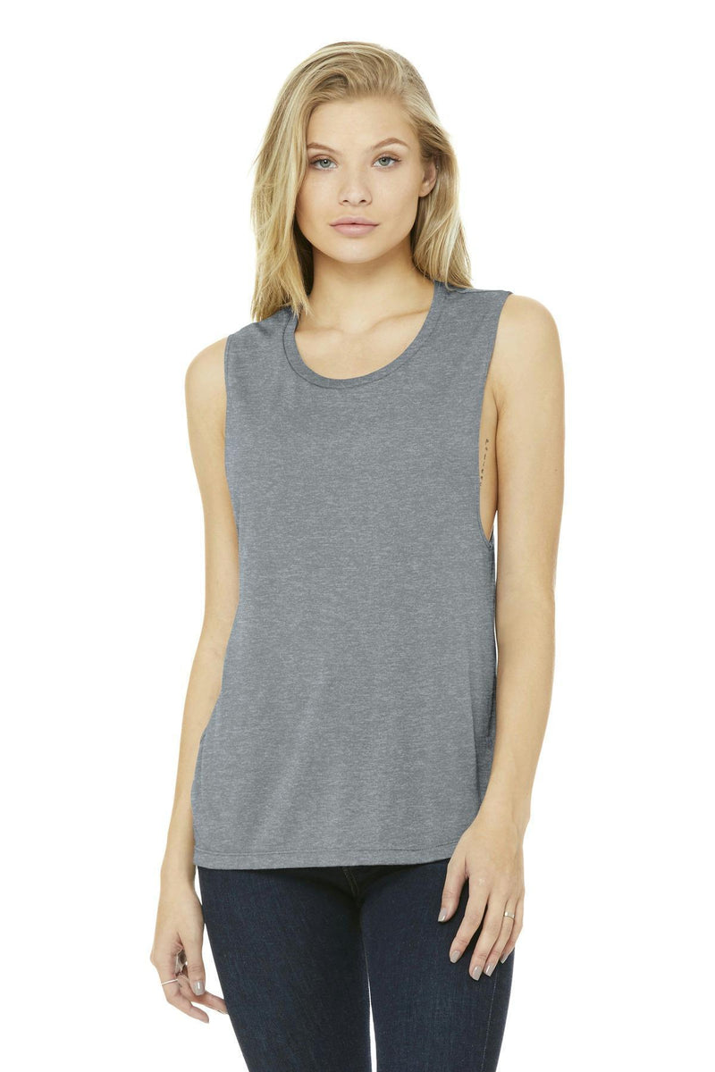 BELLA+CANVAS Women's Flowy Scoop Muscle Tank. BC8803-Ladies-Athletic Heather-L-JadeMoghul Inc.