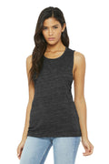 BELLA+CANVAS Women's Flowy Scoop Muscle Tank. BC8803-Ladies-Charcoal Black Slub-L-JadeMoghul Inc.