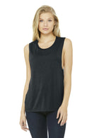 BELLA+CANVAS Women's Flowy Scoop Muscle Tank. BC8803-Ladies-Dark Grey Heather-M-JadeMoghul Inc.