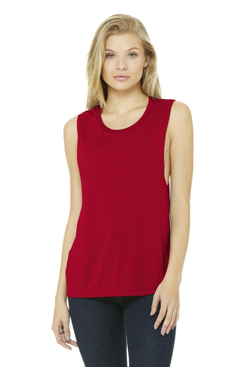 BELLA+CANVAS Women's Flowy Scoop Muscle Tank. BC8803-T-shirts-Red-2XL-JadeMoghul Inc.