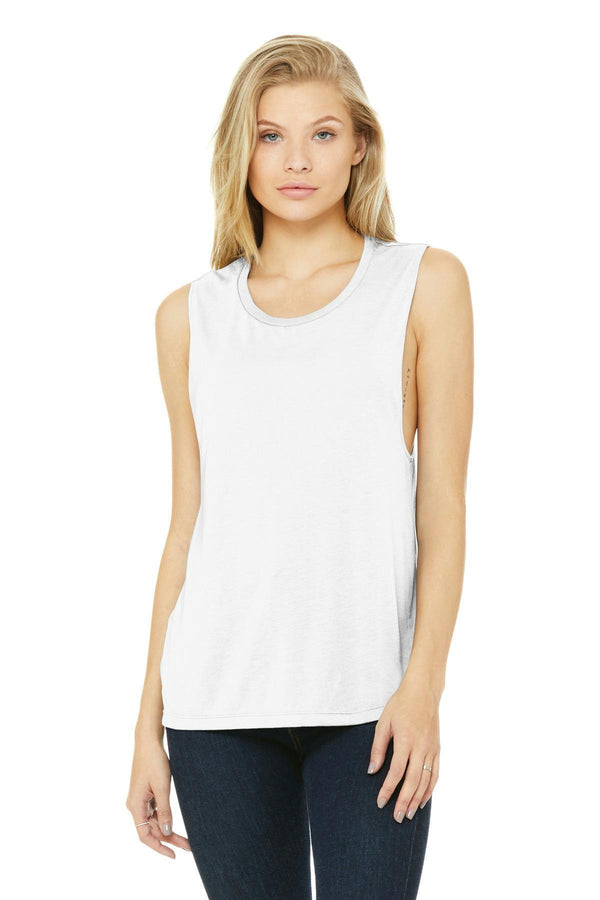 BELLA+CANVAS Women's Flowy Scoop Muscle Tank. BC8803-T-shirts-White-M-JadeMoghul Inc.