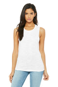BELLA+CANVAS Women's Flowy Scoop Muscle Tank. BC8803-T-shirts-White Slub-S-JadeMoghul Inc.