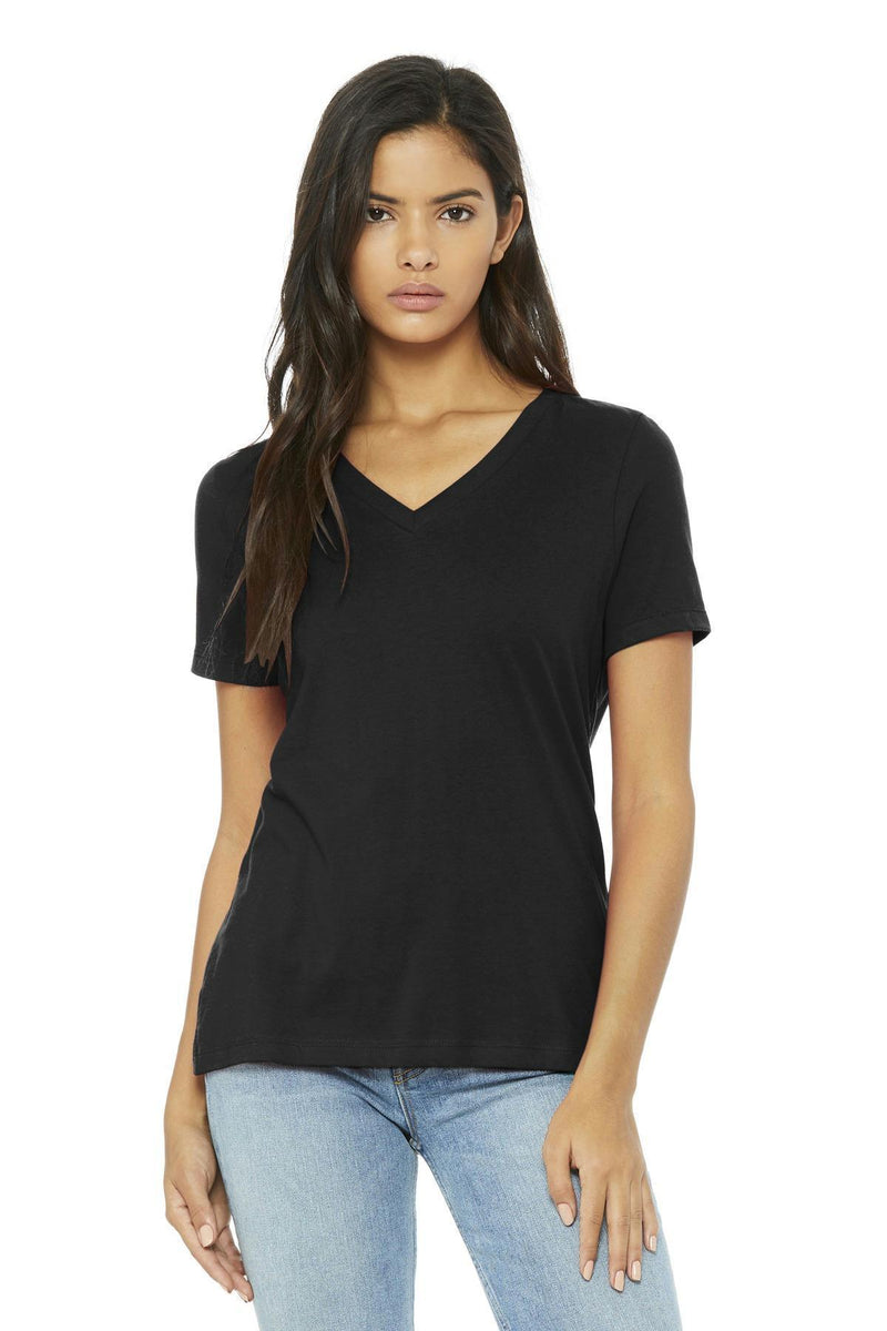 BELLA+CANVAS Women's Relaxed Jersey Short Sleeve V-Neck Tee. BC6405-T-shirts-Black-2XL-JadeMoghul Inc.